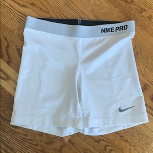 white nike pro spandex